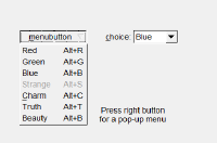 menu shown, combo box collapsed